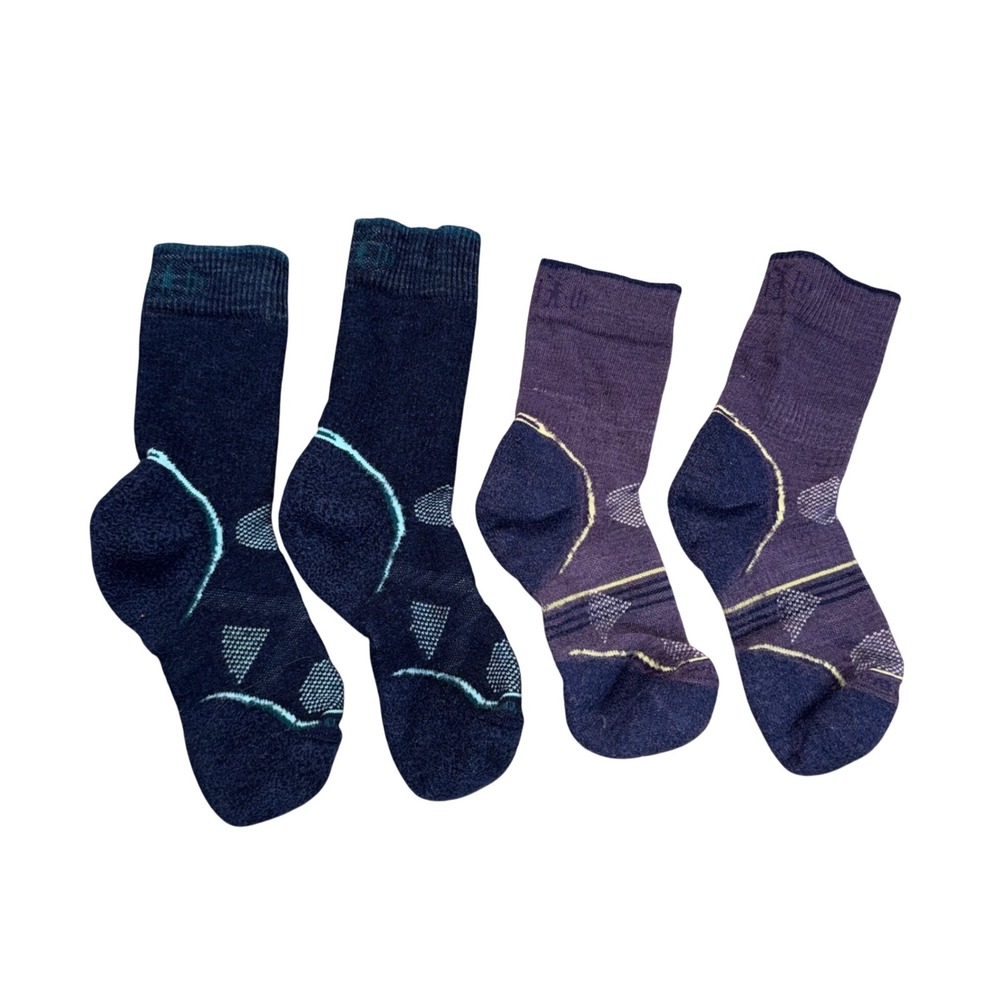 Smartwool Performance Hike Light Cushion Crew Socks Women Large Navy Purple EXCL